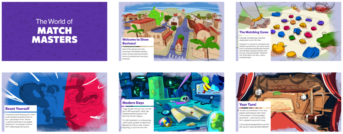 Pages from a document called "The World of Match Masters