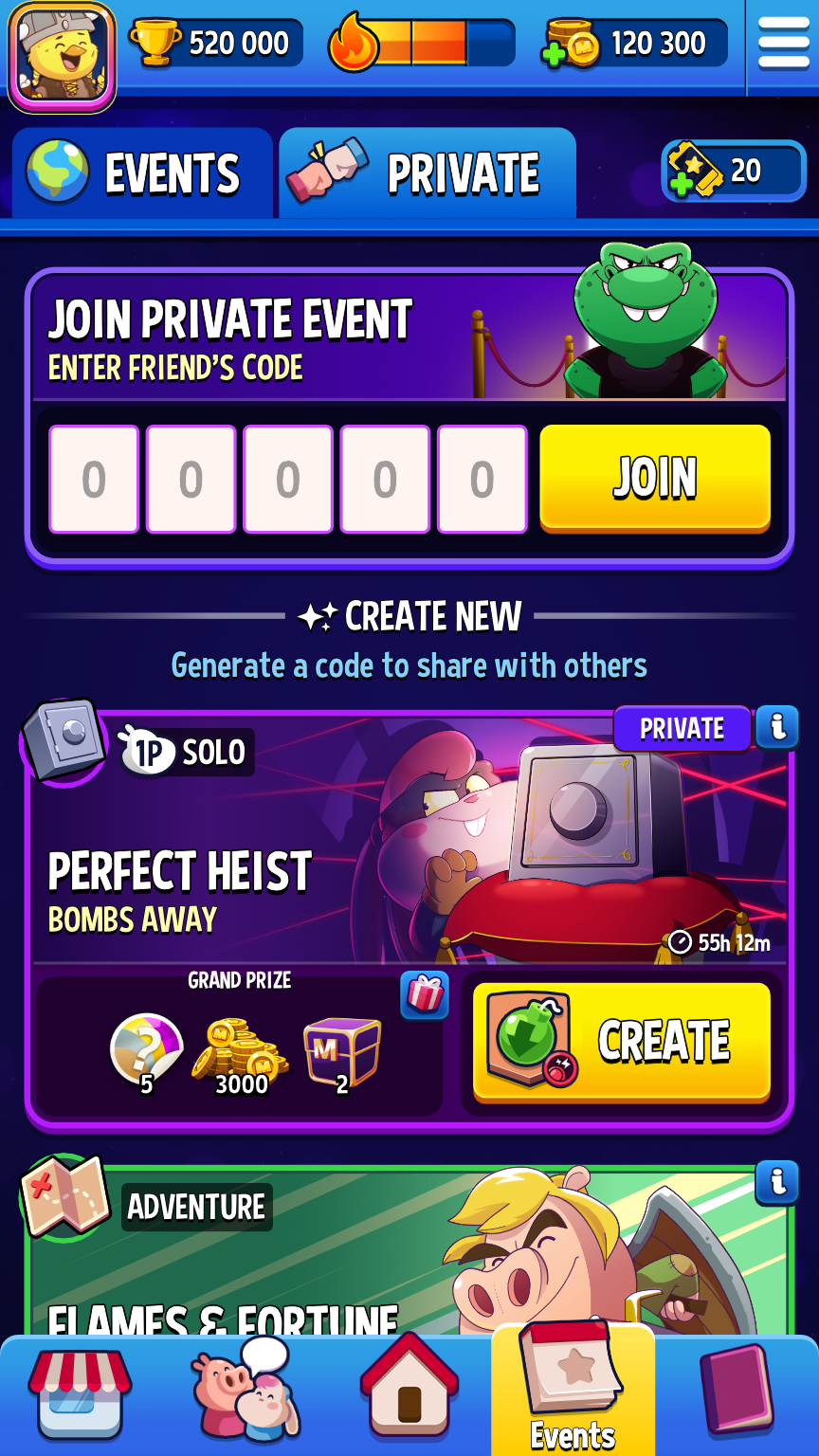 Events Screen